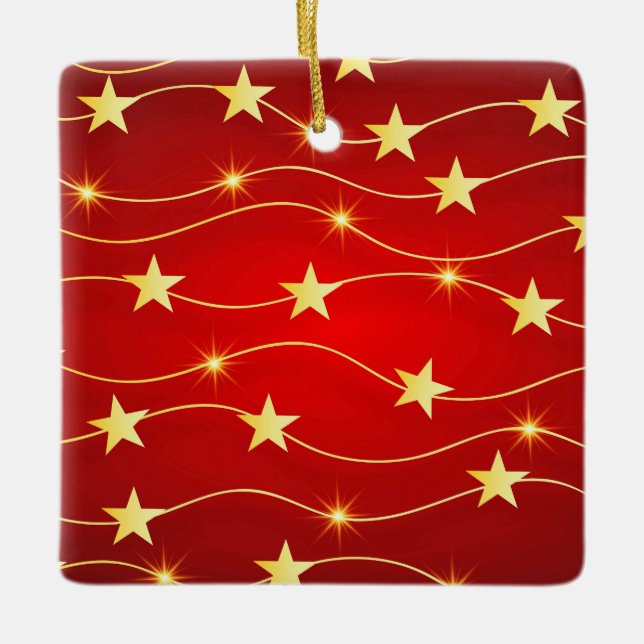 Ornement En Céramique Star Adored Ruby Motif rouge (Devant)