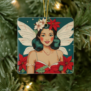 Ornement En Céramique Starlet Retro les années 50 Tropical Christmas Pin