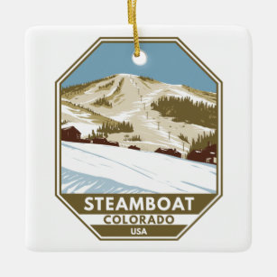 Ornement En Céramique Station de ski de bateau à vapeur Winter Colorado