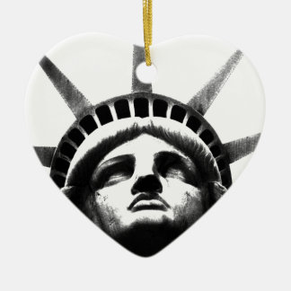 Ornement En Céramique Statue noire et blanche de la Liberté