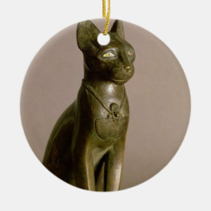 Ornement En Céramique Statuette d'un chat représentant la déesse Bastet
