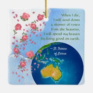 Ornement En Céramique Ste Thérèse de Lisieux (BJE 01; Asie/Australie)