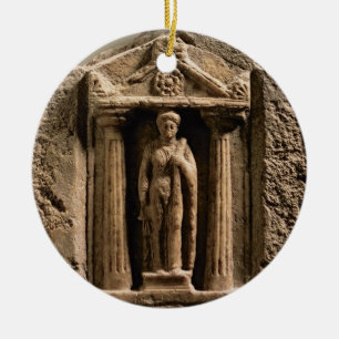 Ornement En Céramique Stele votif de marbre et de grès avec le figu