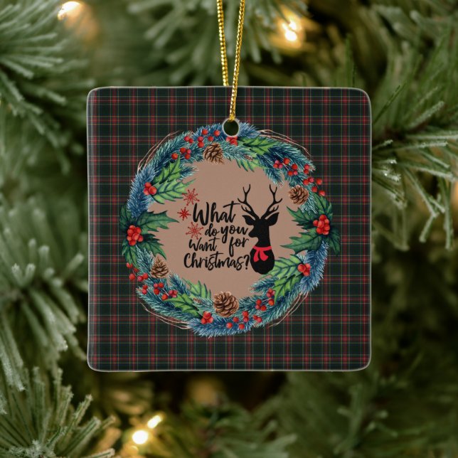 Ornement En Céramique Stewart Black Original Tartan écossais (Arbre)