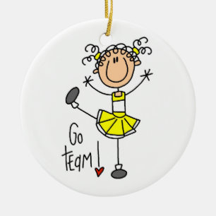 Ornement En Céramique Stick jaune Pom-pom girl T-shirts et cadeaux