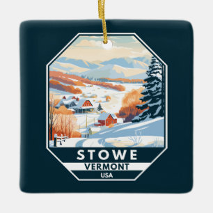 Ornement En Céramique Stowe Vermont Vintage hiver