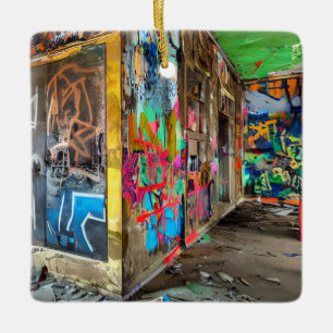 Ornement En Céramique Street Art Abandonné Bâtiment Personnalisé