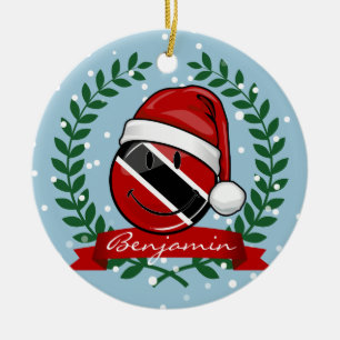 Ornement En Céramique Style gai de Noël de drapeau du Trinidad