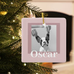 Ornement En Céramique Style moderne et rose | Photo de chien<br><div class="desc">Style moderne et rose | Photo de chien</div>