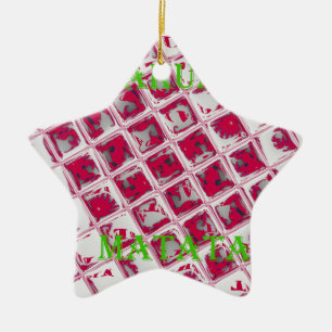 Ornement En Céramique Style Red Hakuna Matata