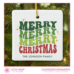 Ornement En Céramique Style rétro Joyeux Joyeux Noël Photo