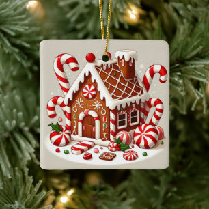 Ornement En Céramique Sucre de canne et vacances délices Gingerbread Mai