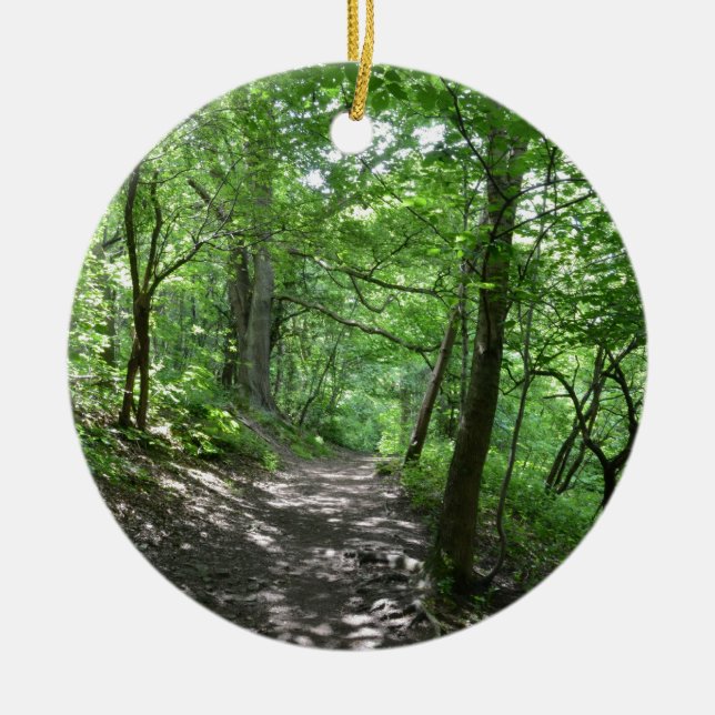 Ornement En Céramique Sun par les arbres (Devant)