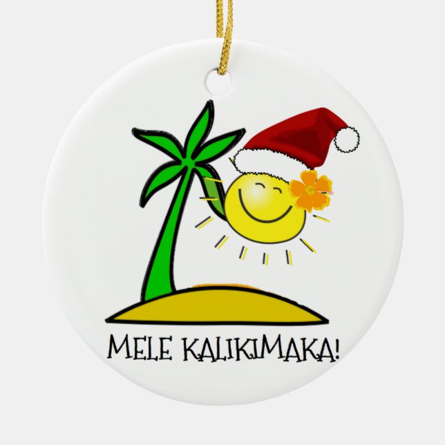 Ornement En Céramique Sun Père Noël - Mele Kalikimaka (Devant)