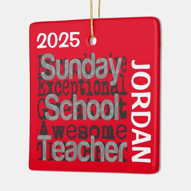 Ornement En Céramique Sunday School Teacher Extraordinaire CUSTOM (Gauche)