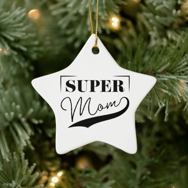 Ornement En Céramique Super Maman (Arbre)