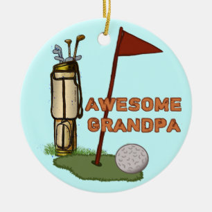 Ornement En Céramique Super Papy Golf