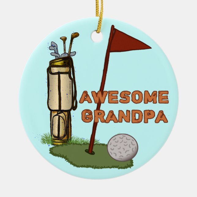Ornement En Céramique Super Papy Golf (Devant)