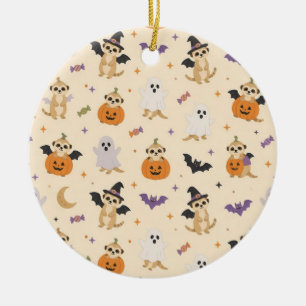 Ornement en céramique suricats en costume d'Hallow