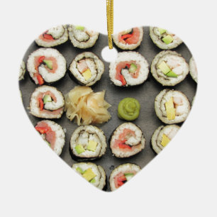 Ornement En Céramique Sushi avec le wasabi et le gingembre