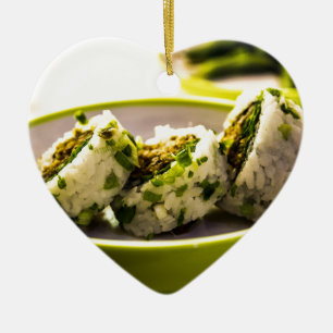 Ornement En Céramique Sushi Mange Japonais Asie Nourriture Riz Savoureux