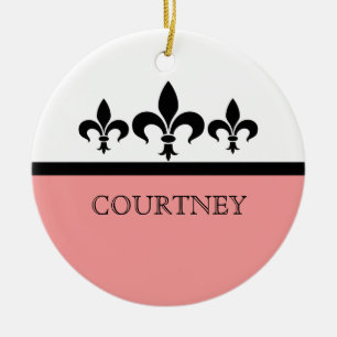 Ornement En Céramique Swanky Fleur De Lis Ornament rose
