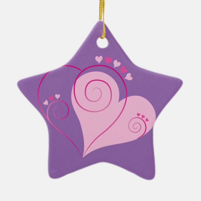 Ornement En Céramique Sweet Cute Happy Valentine Love Hearts (Dos)