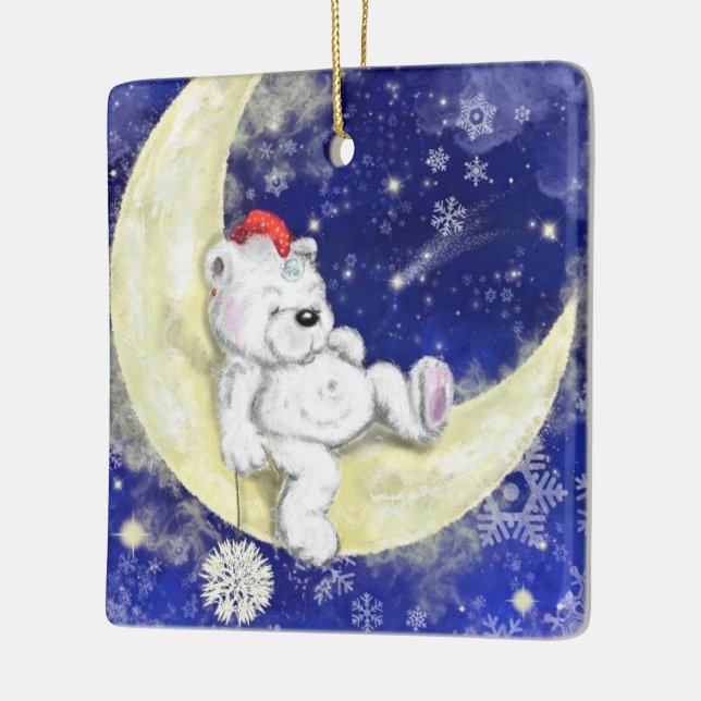 Ornement En Céramique Sweet Dreaming Little Bear - Merry Christmas  Cute (Gauche)