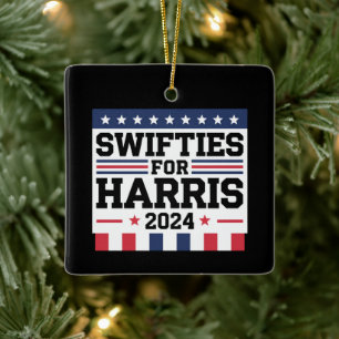 Ornement En Céramique Swifties pour le vote de soutien à Kamala Harris 2
