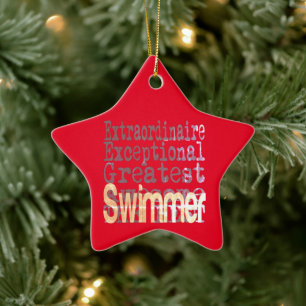 Ornement En Céramique Swimmer Extraordinaire