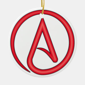 Ornement En Céramique Symbole d'athée de lettre d'écarlate