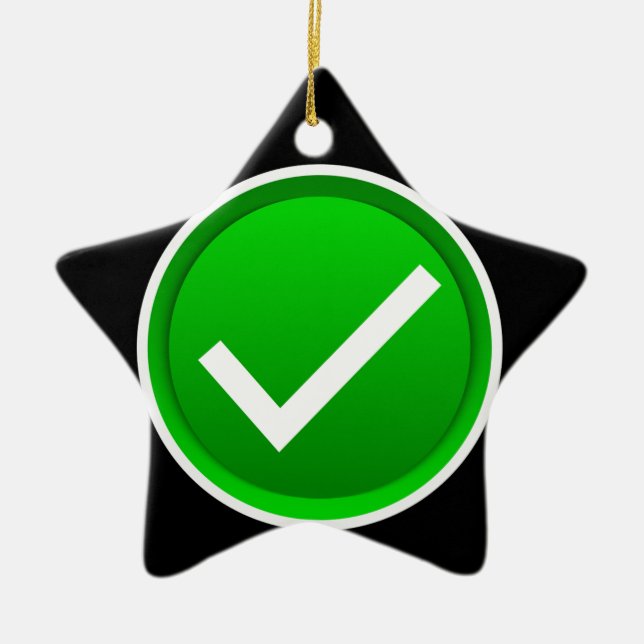 Ornement En Céramique Symbole de la marque verte (Devant)