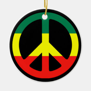 Ornement En Céramique SYMBOLE DE LA PAIX Rasta Noël
