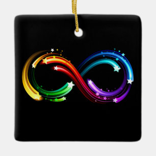 Ornement En Céramique Symbole de l'infini des comètes arc-en-ciel