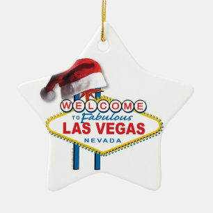 Ornement En Céramique SYMBOLE DE Noël Bienvenue à Las Vegas