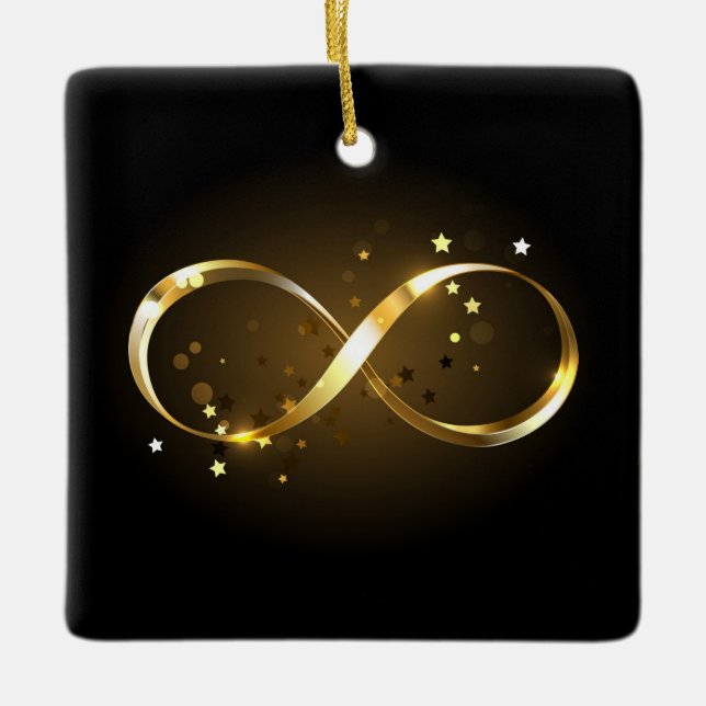 Ornement En Céramique Symbole d'infini doré (Devant)