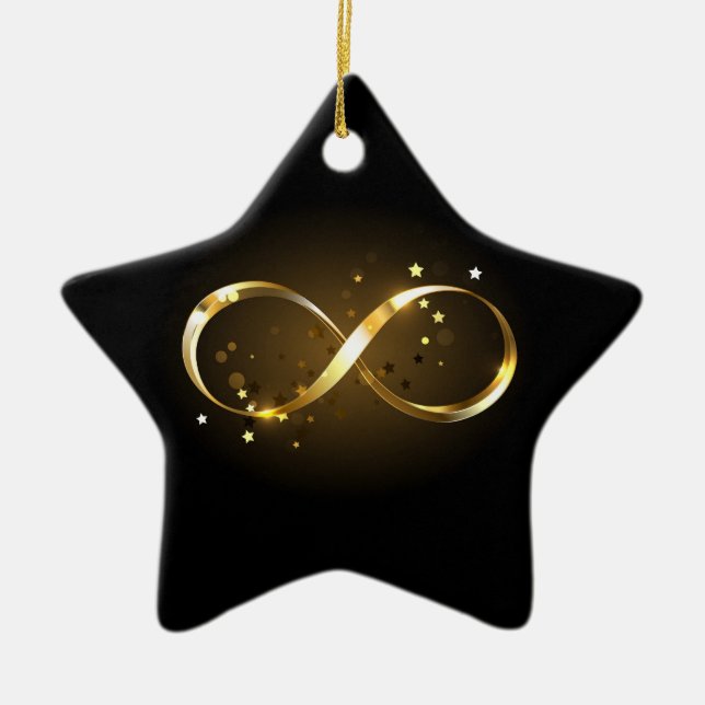 Ornement En Céramique Symbole d'infini doré (Devant)