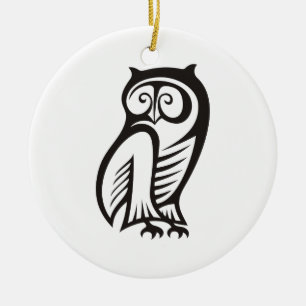 Ornement En Céramique Symbole hibou noir