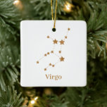Ornement En Céramique Symbole moderne Zodiac Gold Virgo | Élément Terre<br><div class="desc">Symbole moderne Zodiac Gold Virgo | Élément Terre</div>