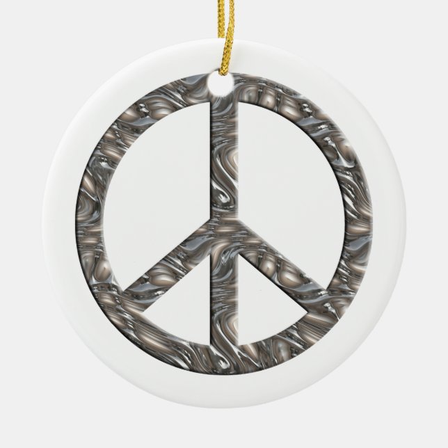 Ornement En Céramique Symbole PEACE - ARGENT (Devant)
