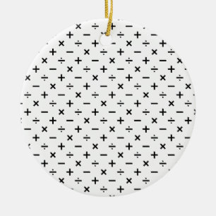 Ornement En Céramique Symboles de maths - noirs et blancs