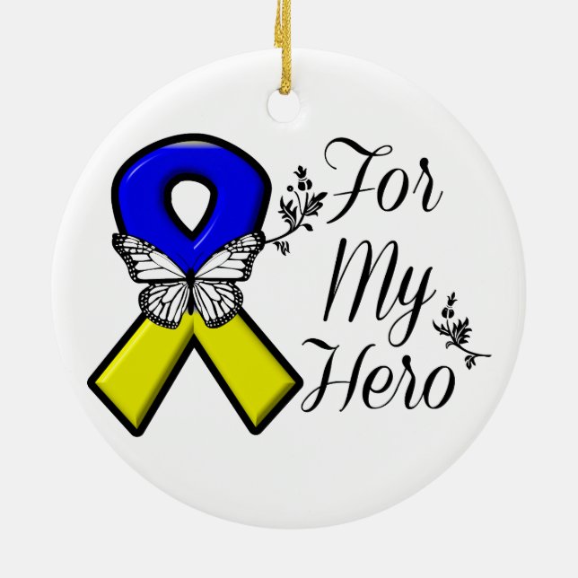Ornement En Céramique Syndrome De Down Pour Mon Héros (Dos)