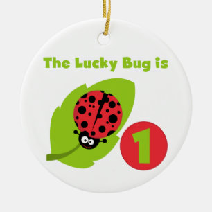 Ornement En Céramique T-shirts et cadeaux Lucky Bug 1er anniversaire