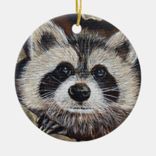 Ornement En Céramique Tableau Raccoon