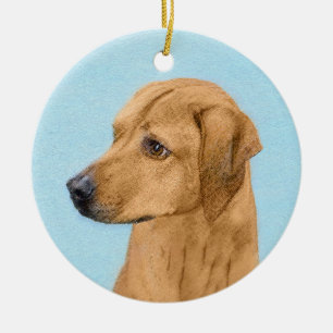 Ornement En Céramique Tableau Rhodesian Ridgeback - Art Chien original