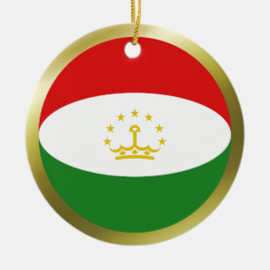 Ornement En Céramique Tajikistan Flag Ornament