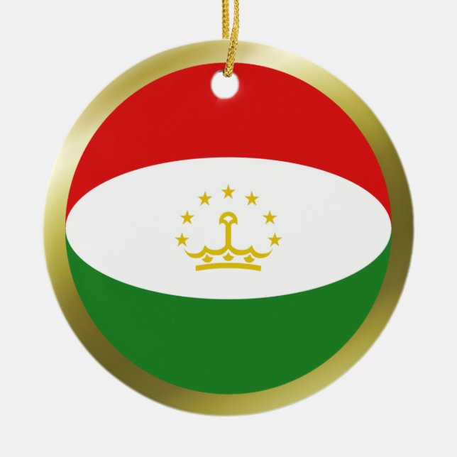 Ornement En Céramique Tajikistan Flag Ornament (Devant)