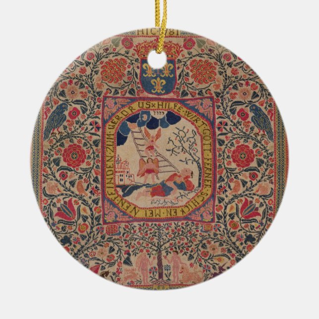 Ornement En Céramique Tapis tricoté à la main dépeignant le rêve de (Devant)