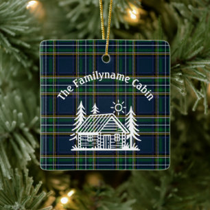 Ornement En Céramique Tartan, Cabine Rustique