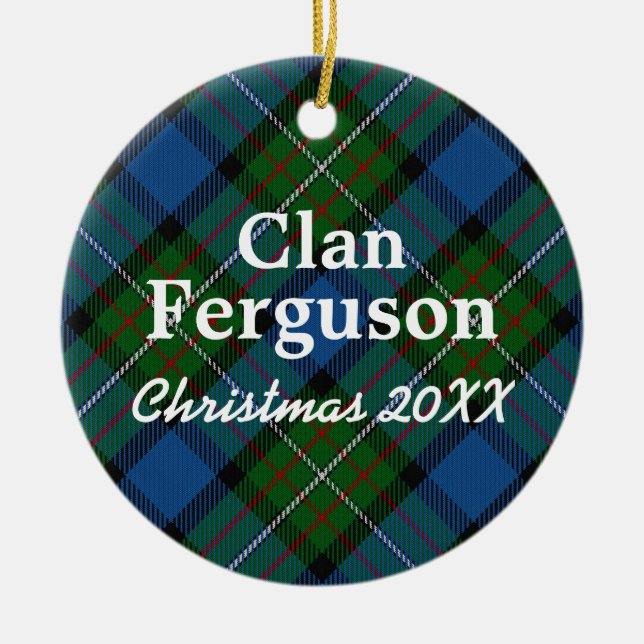 Ornement En Céramique Tartan d'écossais de Ferguson de clan (Devant)